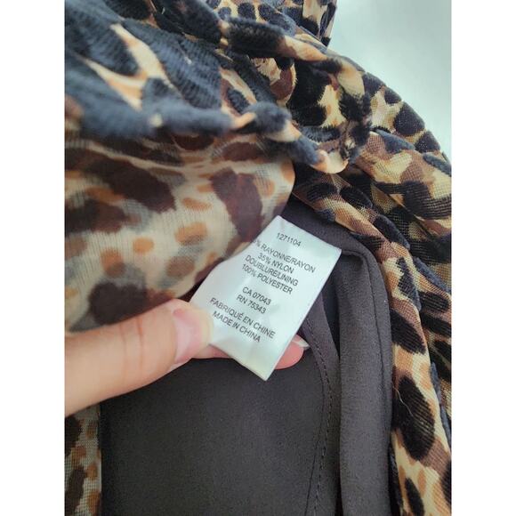 Rachel Zoe Pencil Skirt Women's M Animal Print Burnout Velvet New Mobwives Brown - Picture 8 of 9